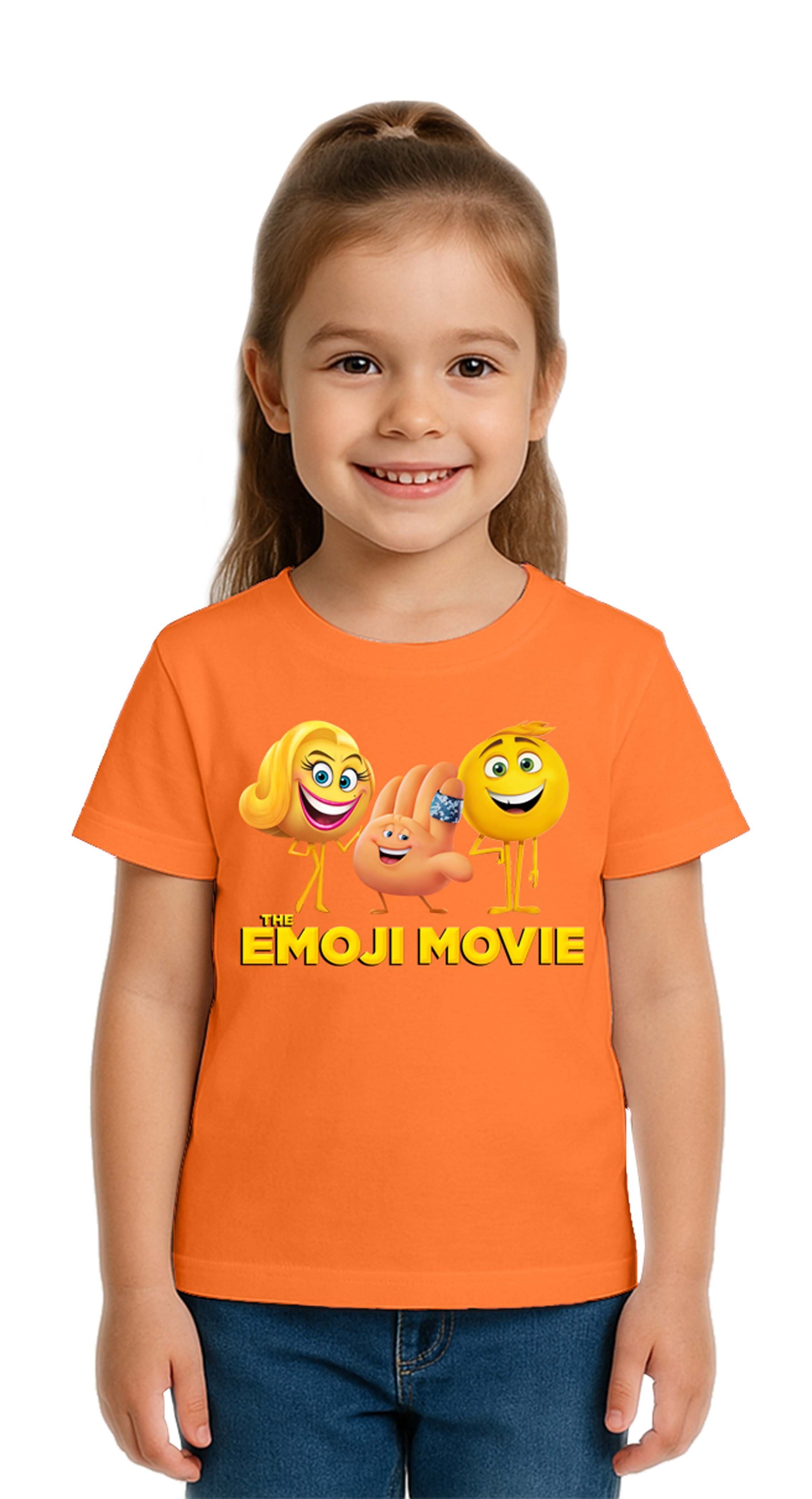 Unisex Emoji baskılı Çocuk Tişört pamuklu penye kumaş