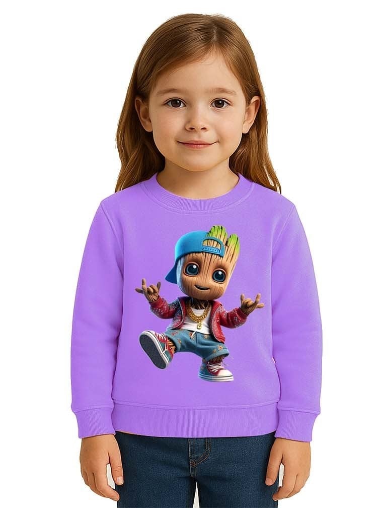 Unisex Groot Baskılı Çocuk Swaetshirt 3 İplik Şardonlu