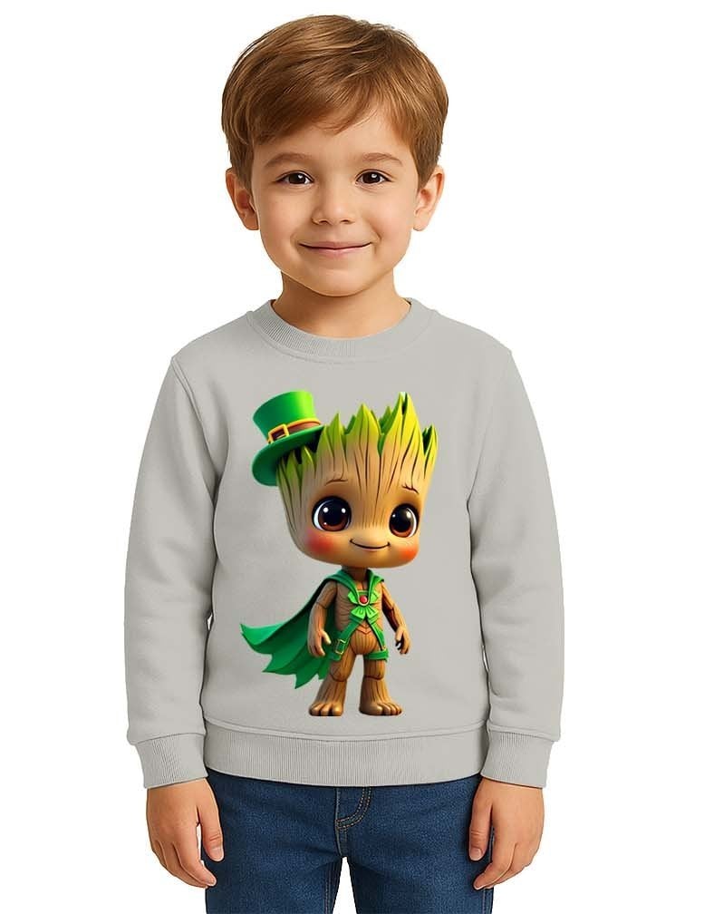 Unisex Groot Baskılı Çocuk Swaetshirt 3 İplik Şardonlu