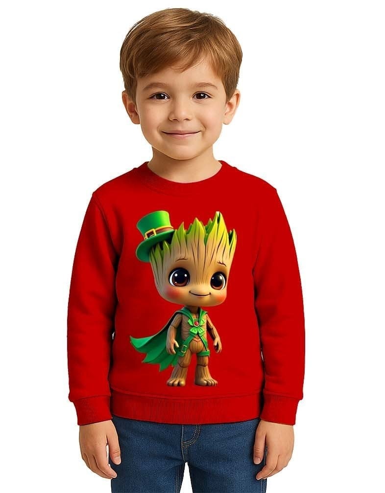 Unisex Groot Baskılı Çocuk Swaetshirt 3 İplik Şardonlu