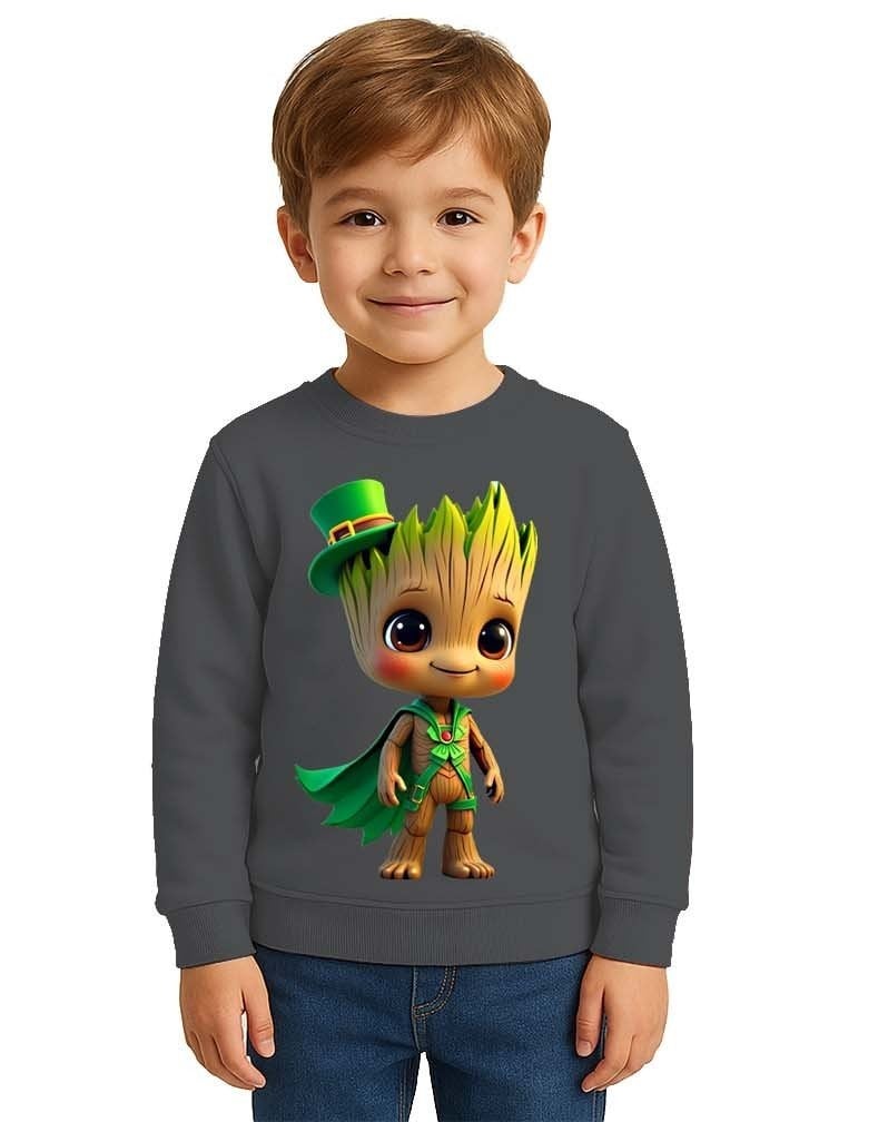 Unisex Groot Baskılı Çocuk Swaetshirt 3 İplik Şardonlu