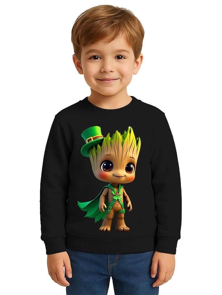 Unisex Groot Baskılı Çocuk Swaetshirt 3 İplik Şardonlu