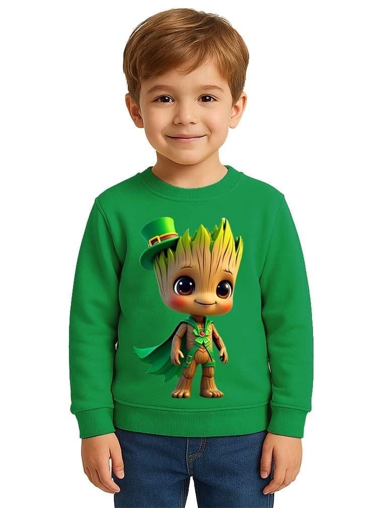 Unisex Groot Baskılı Çocuk Swaetshirt 3 İplik Şardonlu
