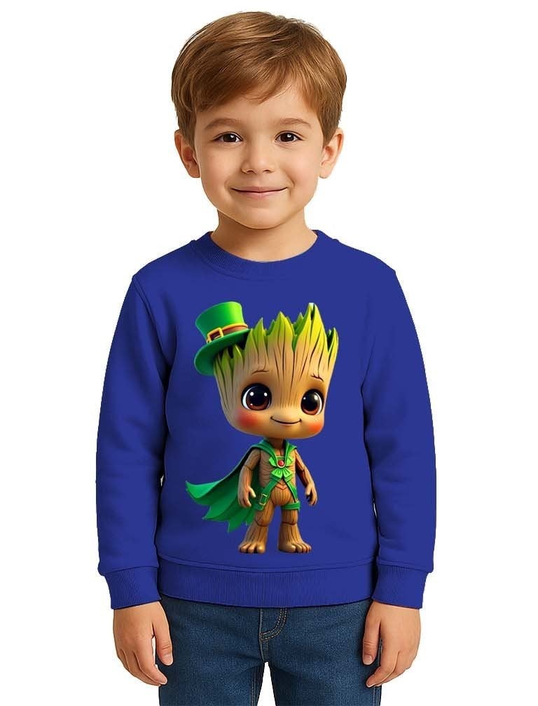 Unisex Groot Baskılı Çocuk Swaetshirt 3 İplik Şardonlu