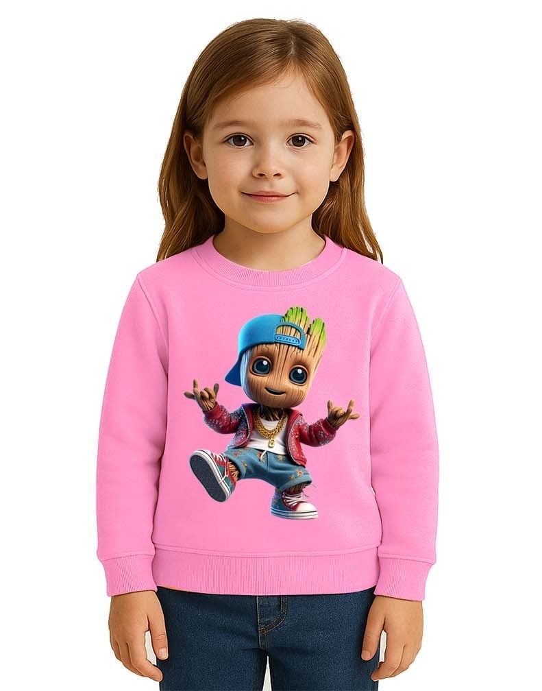Unisex Groot Baskılı Çocuk Swaetshirt 3 İplik Şardonlu