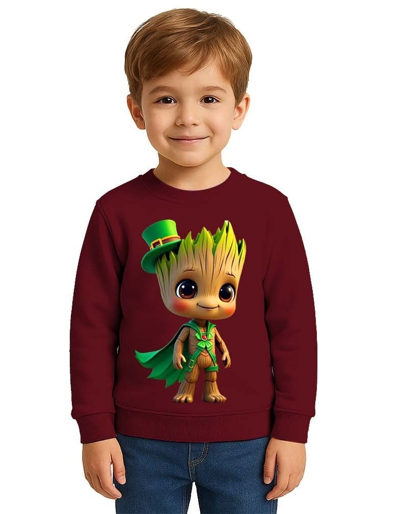 Unisex Groot Baskılı Çocuk Swaetshirt 3 İplik Şardonlu