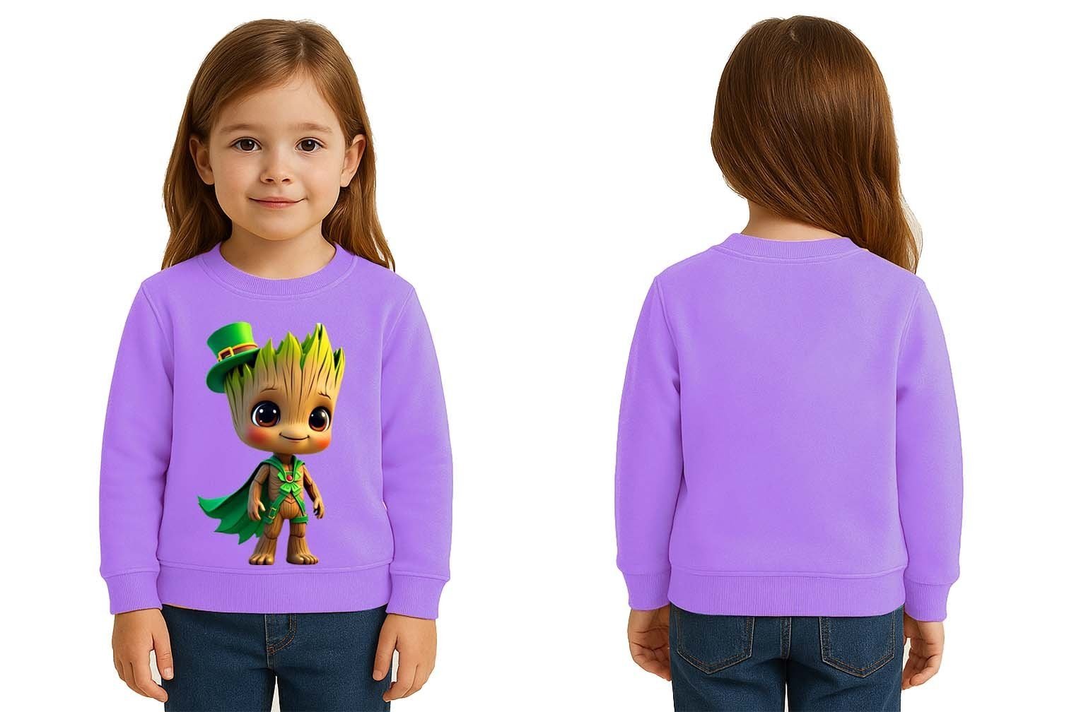 Unisex Groot Baskılı Çocuk Swaetshirt 3 İplik Şardonlu