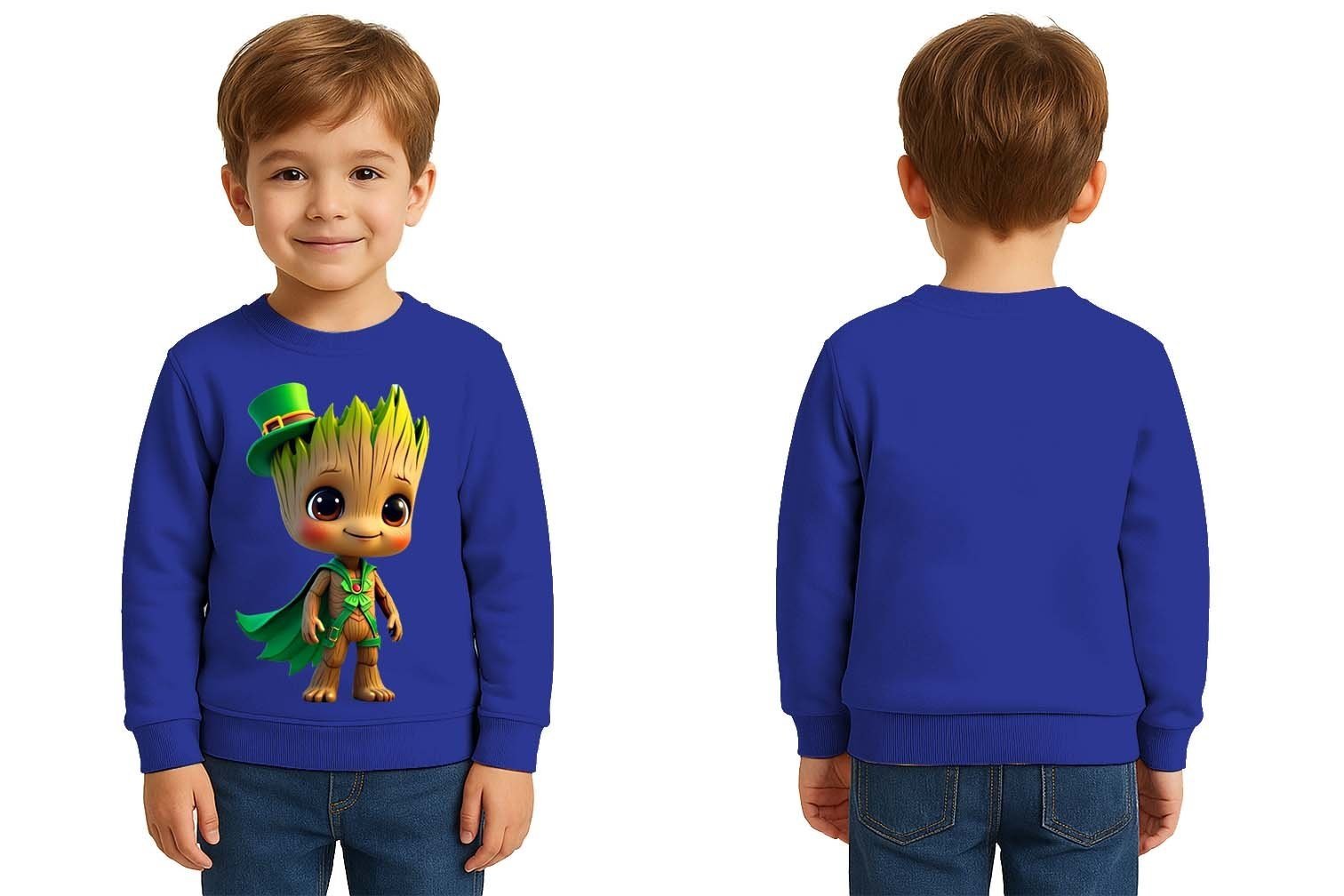 Unisex Groot Baskılı Çocuk Swaetshirt 3 İplik Şardonlu