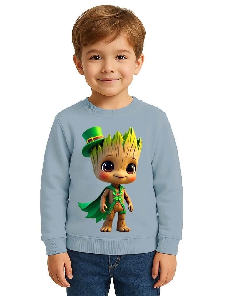 Unisex Groot Baskılı Çocuk Swaetshirt 3 İplik Şardonlu