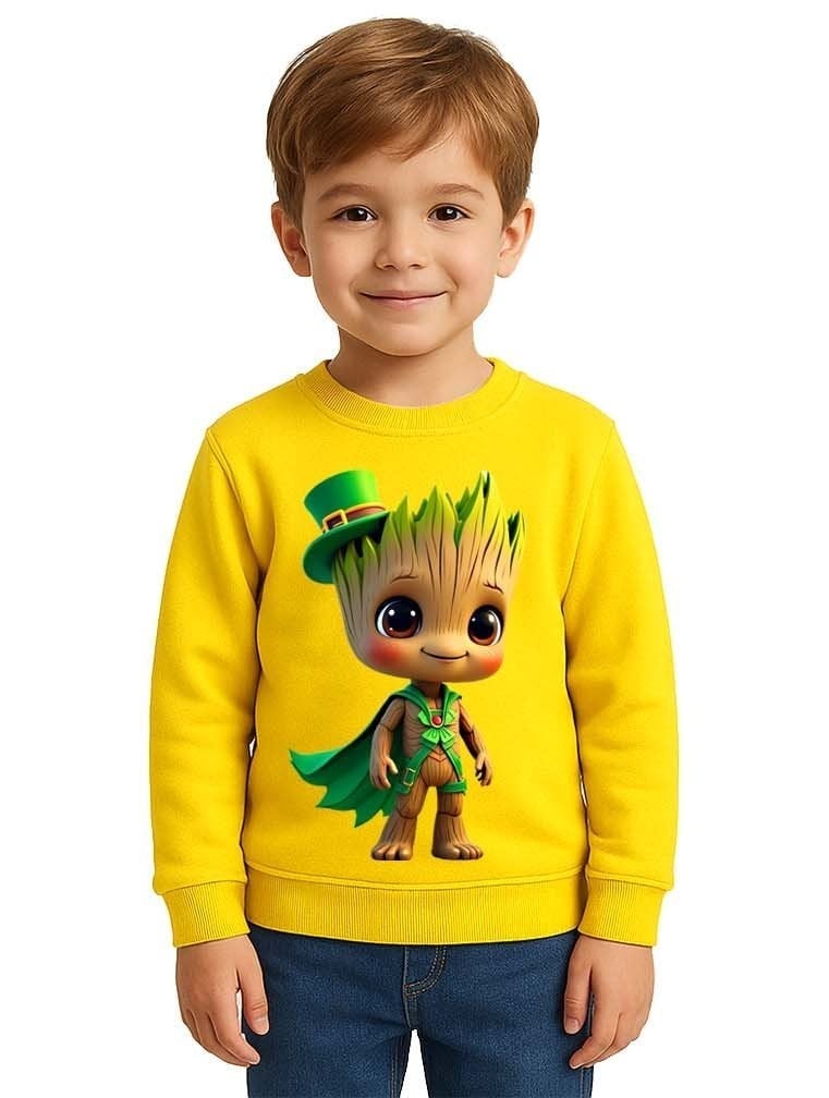 Unisex Groot Baskılı Çocuk Swaetshirt 3 İplik Şardonlu