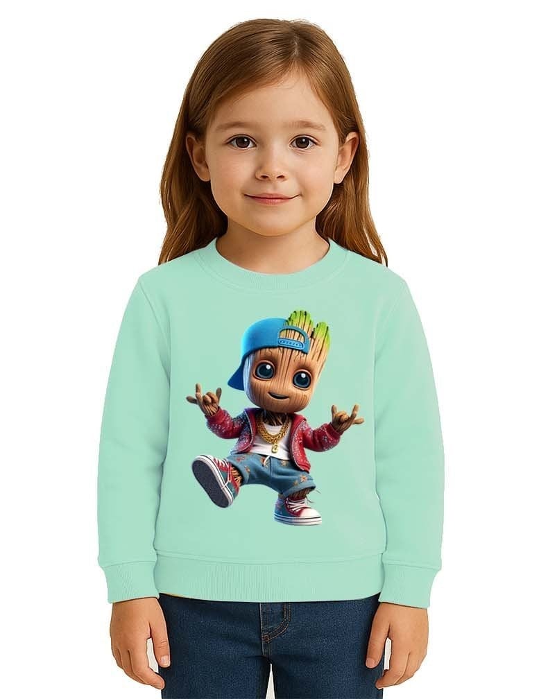 Unisex Groot Baskılı Çocuk Swaetshirt 3 İplik Şardonlu