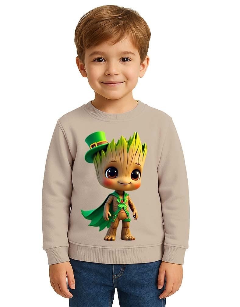 Unisex Groot Baskılı Çocuk Swaetshirt 3 İplik Şardonlu