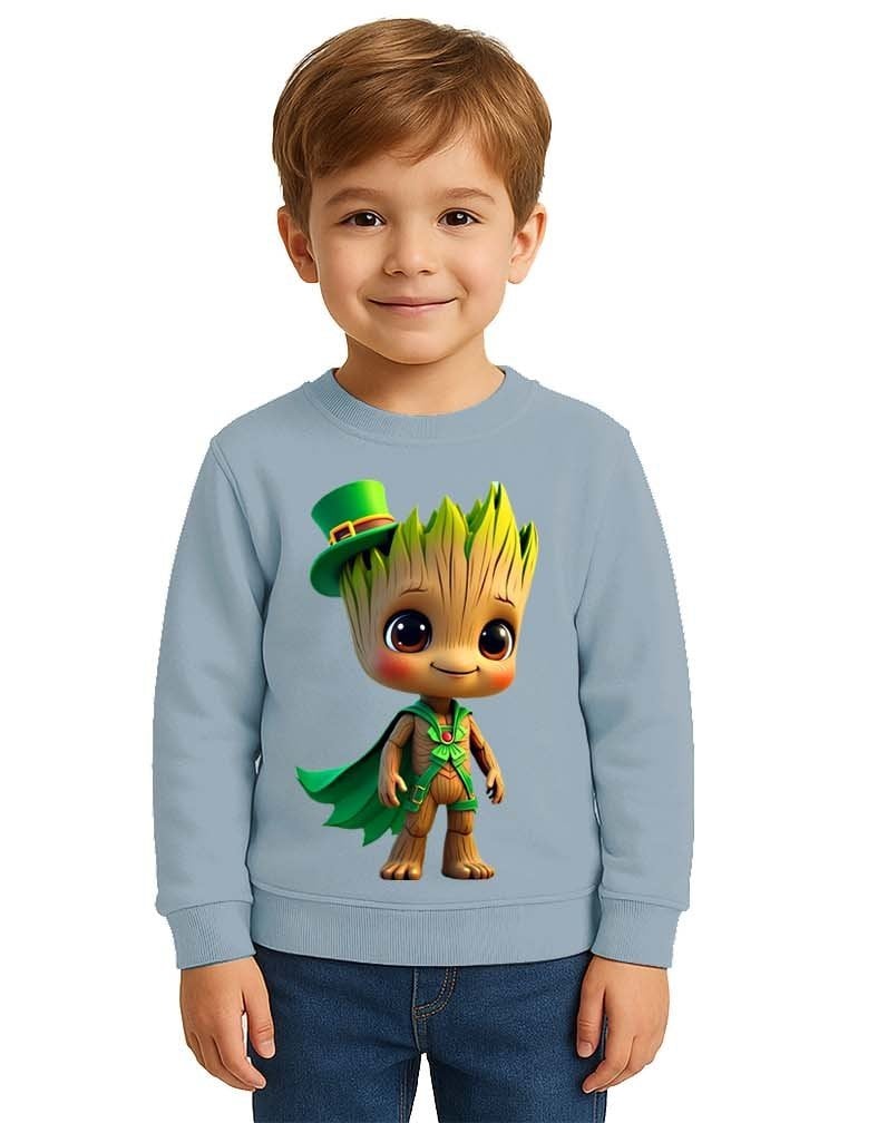 Unisex Groot Baskılı Çocuk Swaetshirt 3 İplik Şardonlu