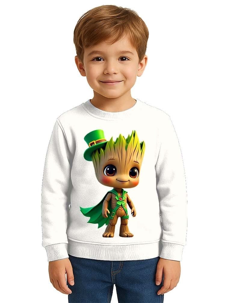 Unisex Groot Baskılı Çocuk Swaetshirt 3 İplik Şardonlu