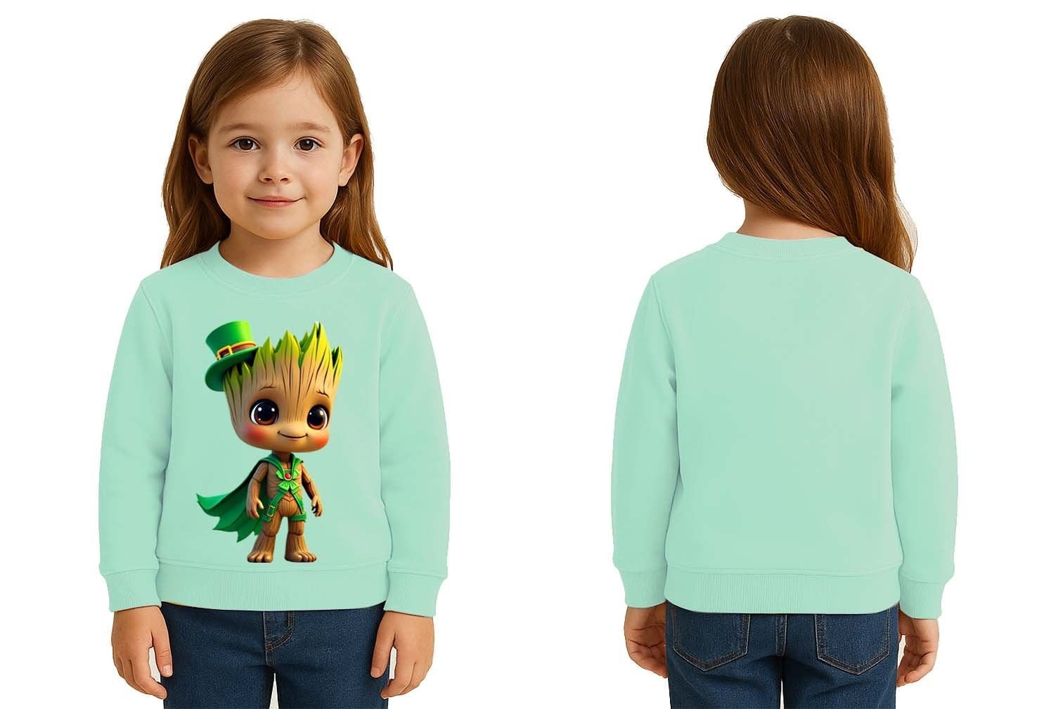 Unisex Groot Baskılı Çocuk Swaetshirt 3 İplik Şardonlu