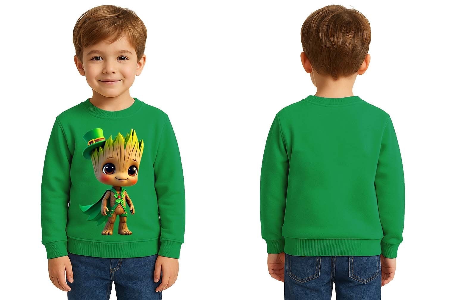 Unisex Groot Baskılı Çocuk Swaetshirt 3 İplik Şardonlu