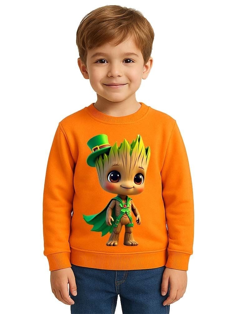 Unisex Groot Baskılı Çocuk Swaetshirt 3 İplik Şardonlu