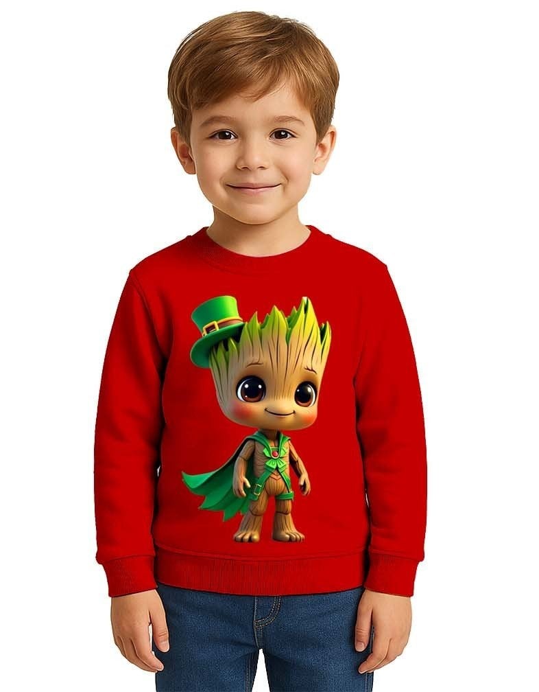 Unisex Groot Baskılı Çocuk Swaetshirt 3 İplik Şardonlu