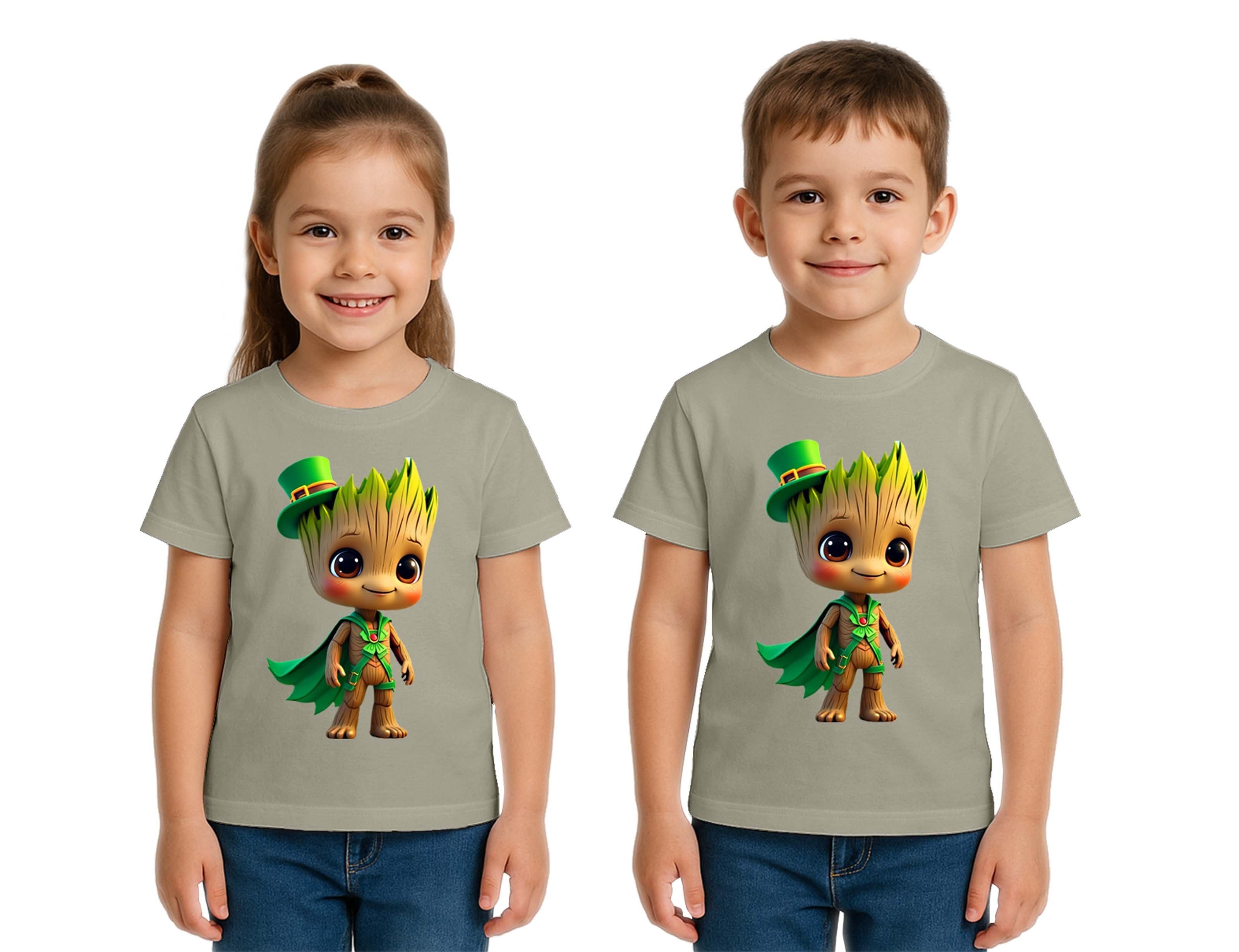 Unisex Groot Baskılı Çocuk Tişört pamuklu penye kumaş