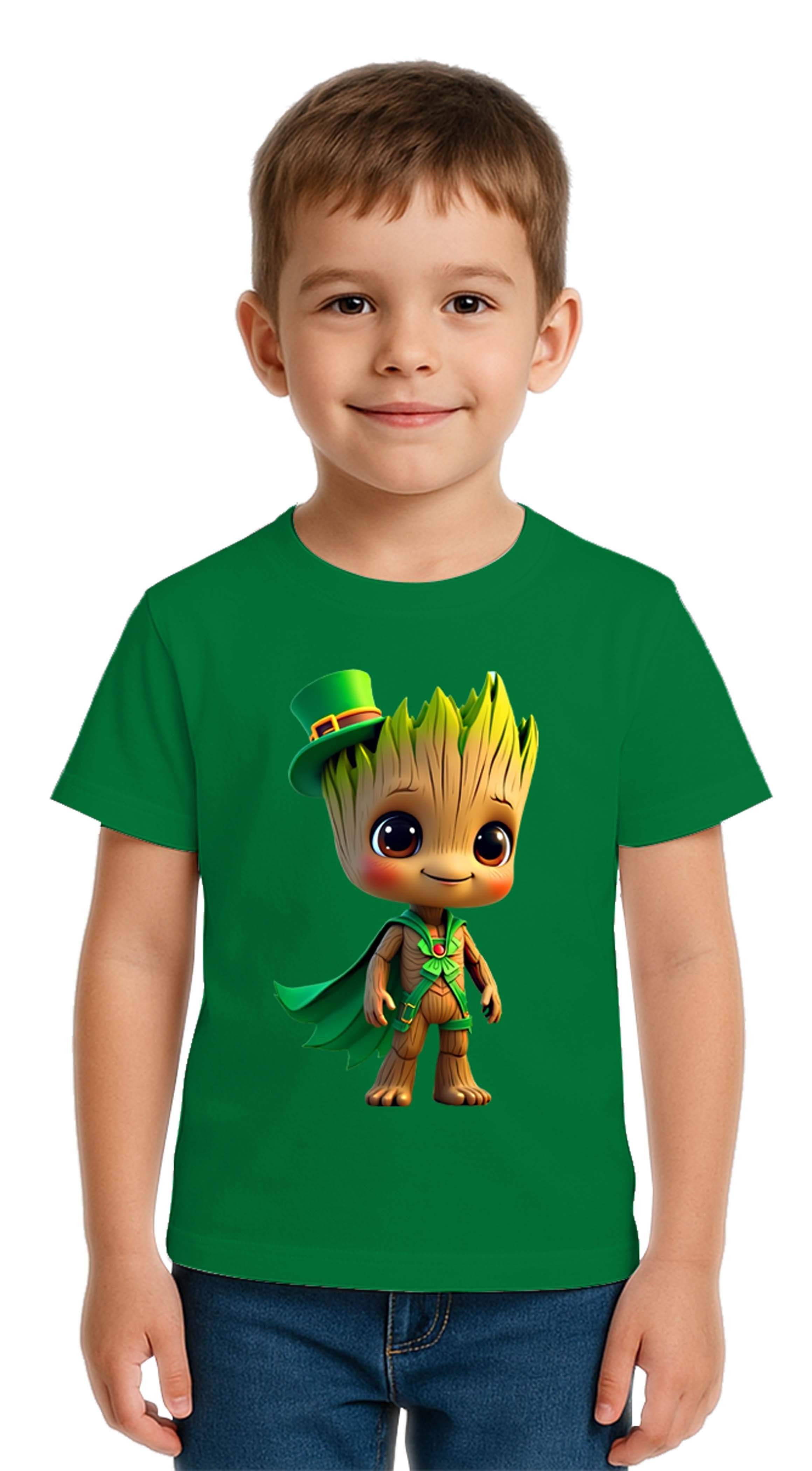 Unisex Groot Baskılı Çocuk Tişört pamuklu penye kumaş