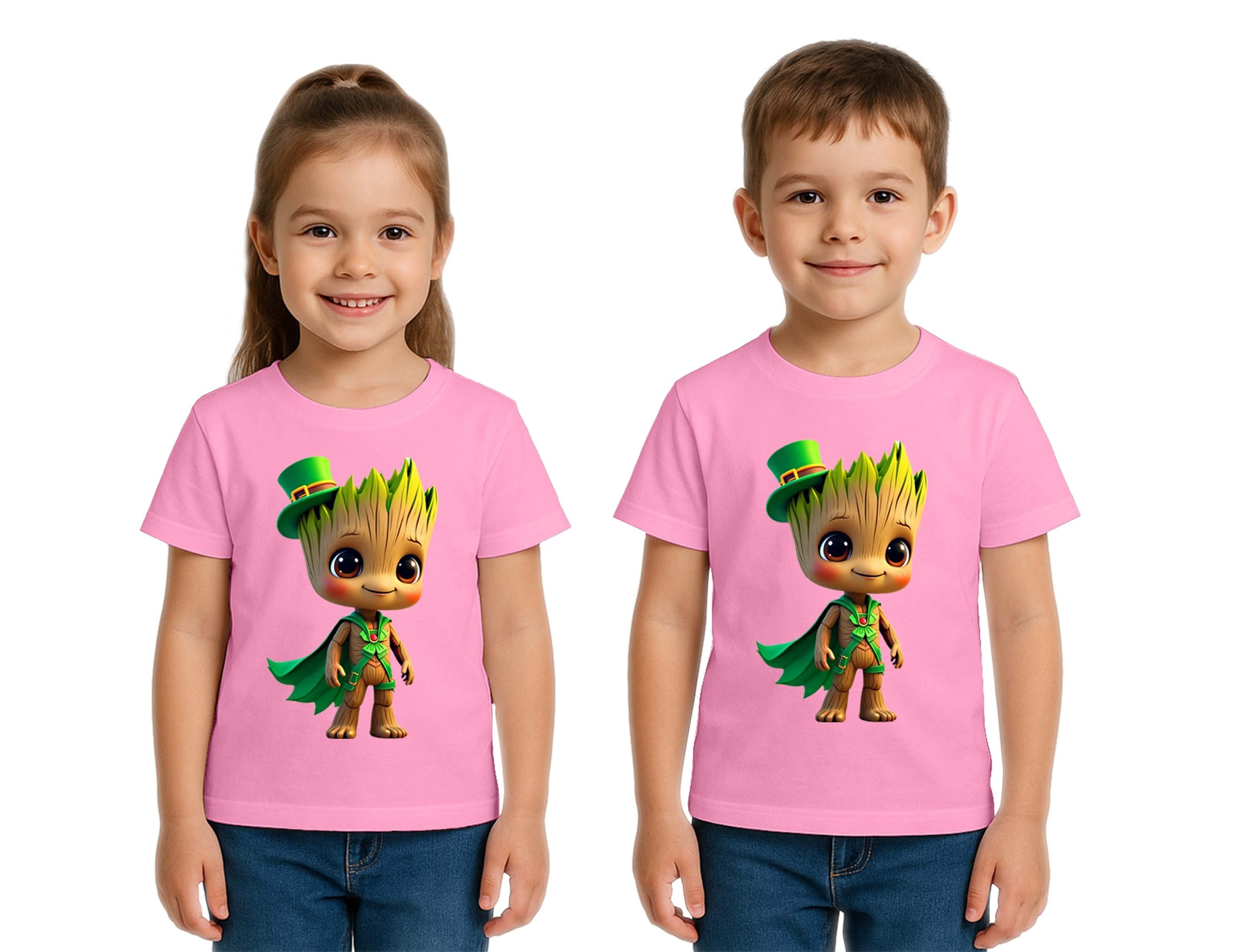 Unisex Groot Baskılı Çocuk Tişört pamuklu penye kumaş