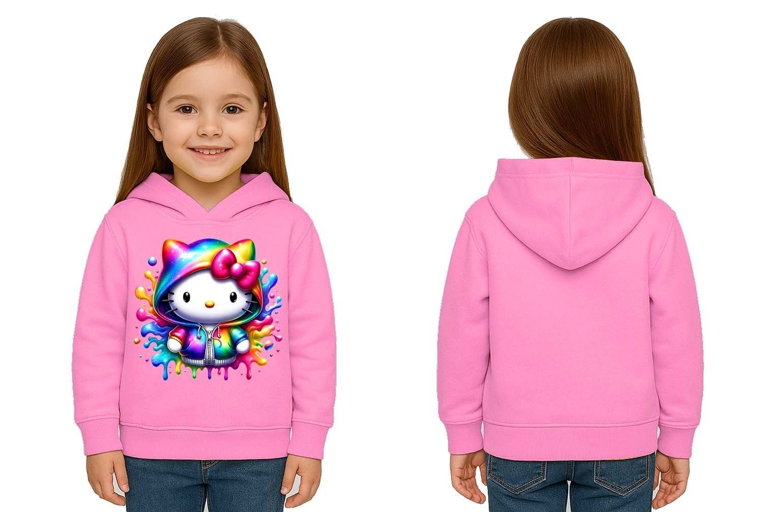 Unisex hello kity  Baskılı Çocuk Swaetshirt  Baskılı Kapüşonlu 3 İplik Şardonlu