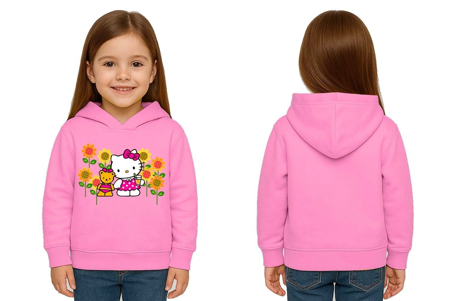 Unisex hello kity  Baskılı Çocuk Swaetshirt  Baskılı Kapüşonlu 3 İplik Şardonlu