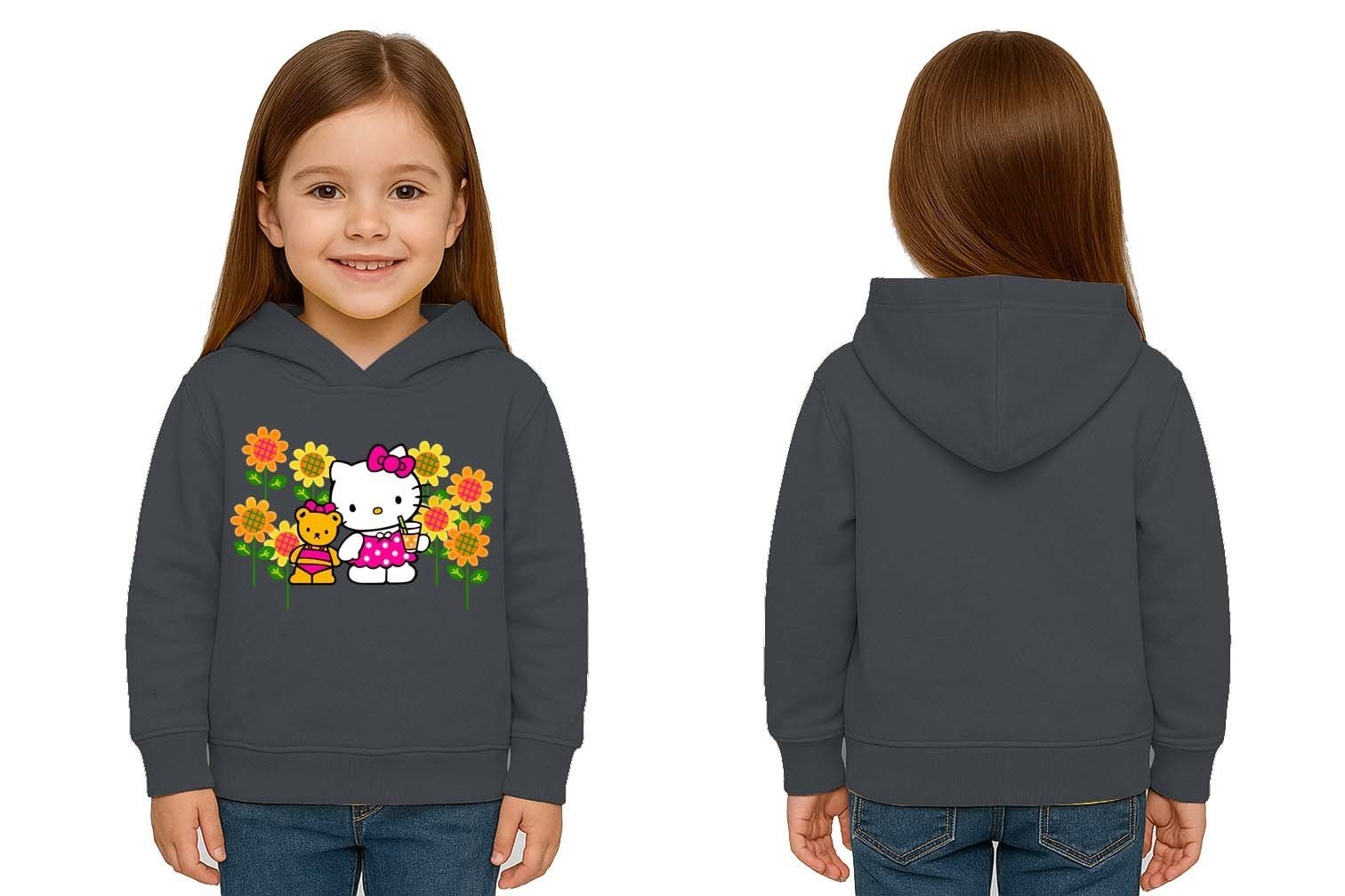 Unisex hello kity  Baskılı Çocuk Swaetshirt  Baskılı Kapüşonlu 3 İplik Şardonlu