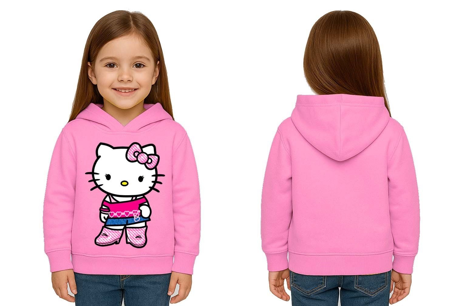Unisex hello kity  Baskılı Çocuk Swaetshirt  Baskılı Kapüşonlu 3 İplik Şardonlu
