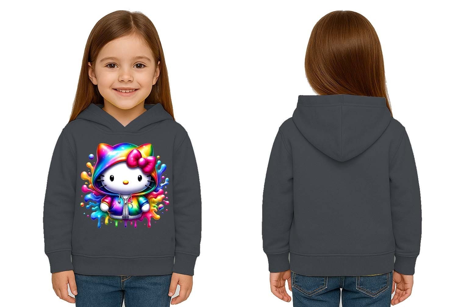 Unisex hello kity  Baskılı Çocuk Swaetshirt  Baskılı Kapüşonlu 3 İplik Şardonlu