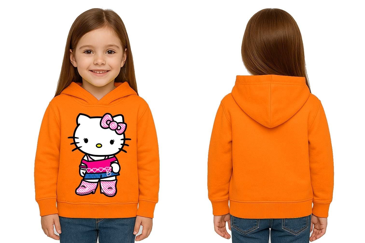 Unisex hello kity  Baskılı Çocuk Swaetshirt  Baskılı Kapüşonlu 3 İplik Şardonlu