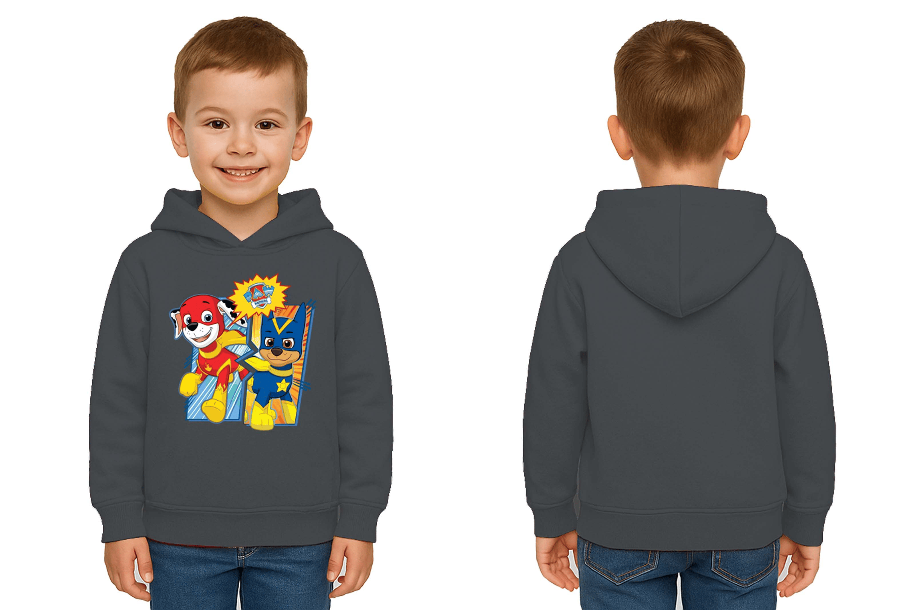 Unisex Pawpetrol Baskılı Çocuk Swaetshirt Kapşonlu 3 İplik Şardonlu