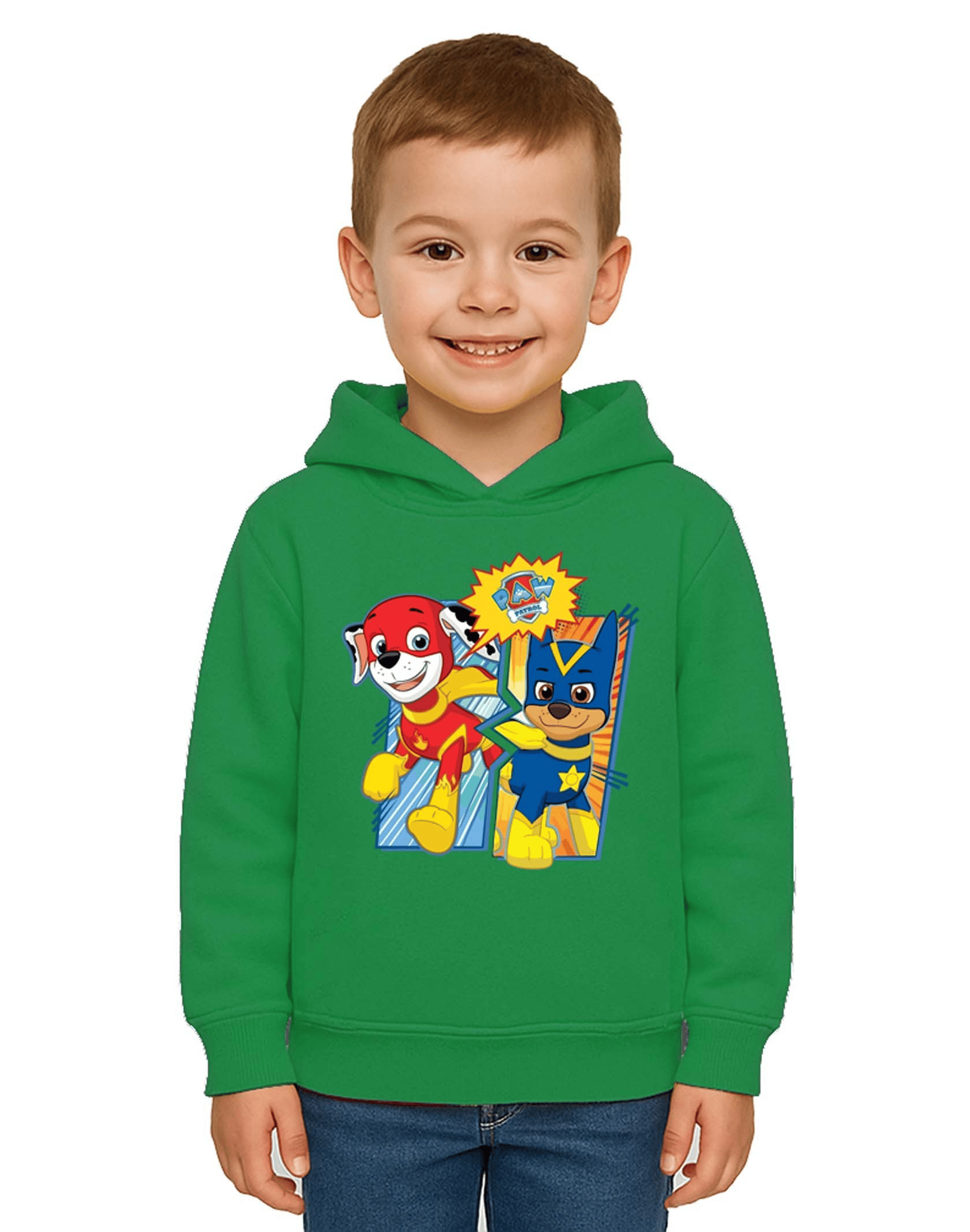 Unisex Pawpetrol Baskılı Çocuk Swaetshirt Kapşonlu 3 İplik Şardonlu