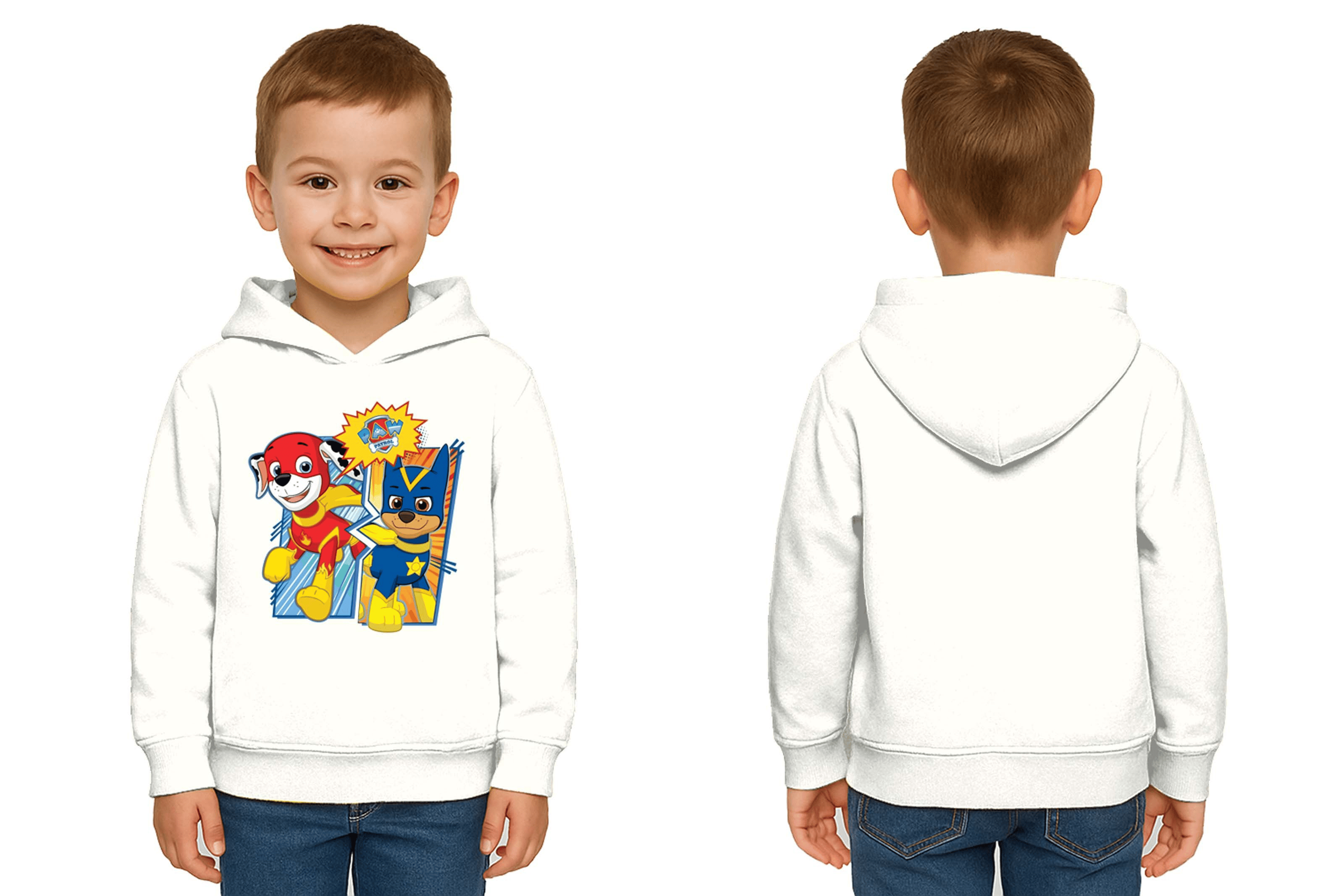 Unisex Pawpetrol Baskılı Çocuk Swaetshirt Kapşonlu 3 İplik Şardonlu