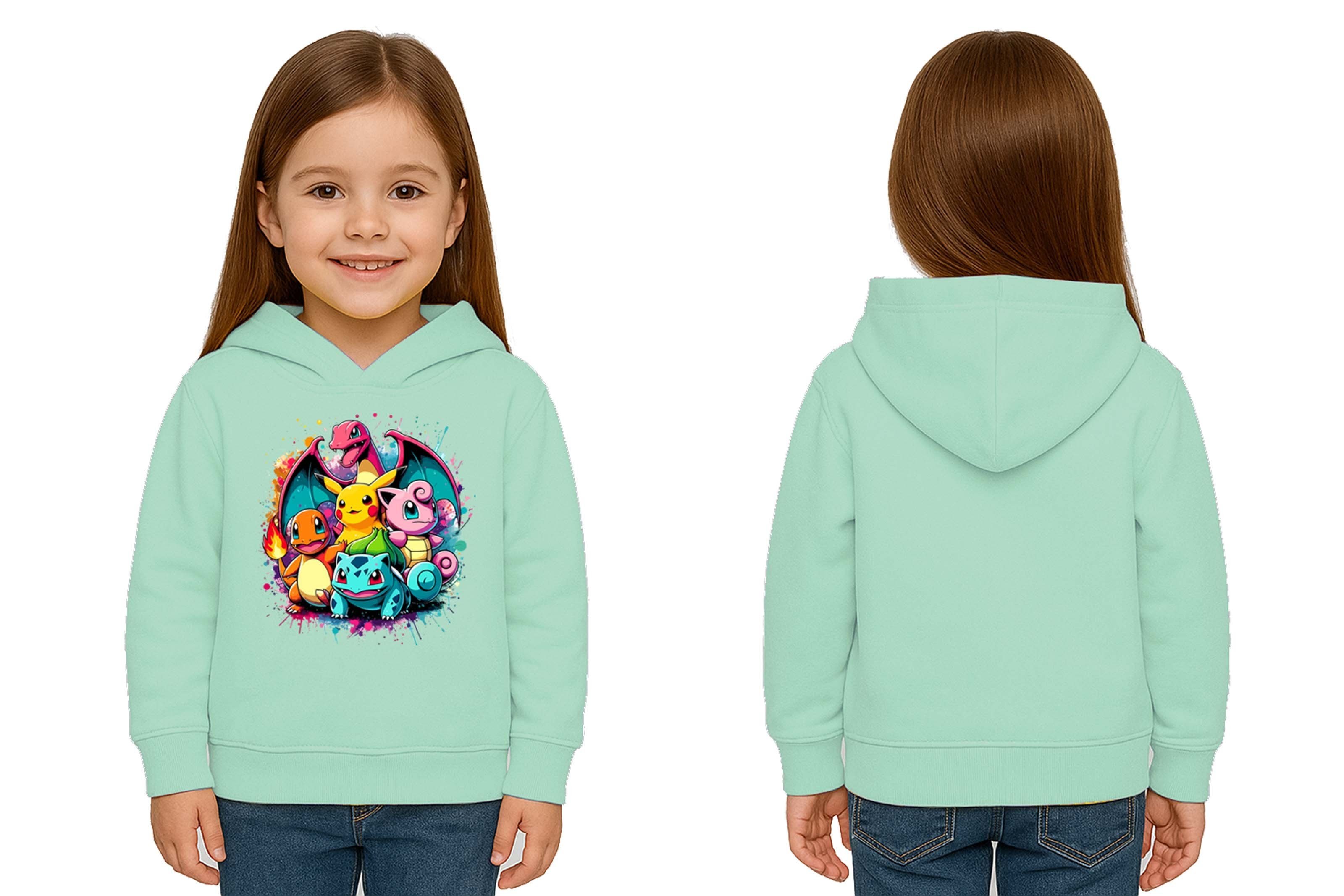 Unisex Pokemon Baskılı Çocuk Swaetshirt 3 İplik Şardonlu