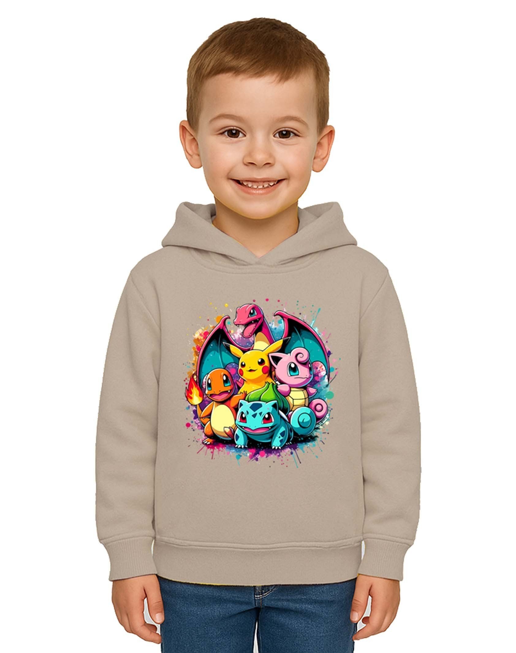 Unisex Pokemon Baskılı Çocuk Swaetshirt 3 İplik Şardonlu