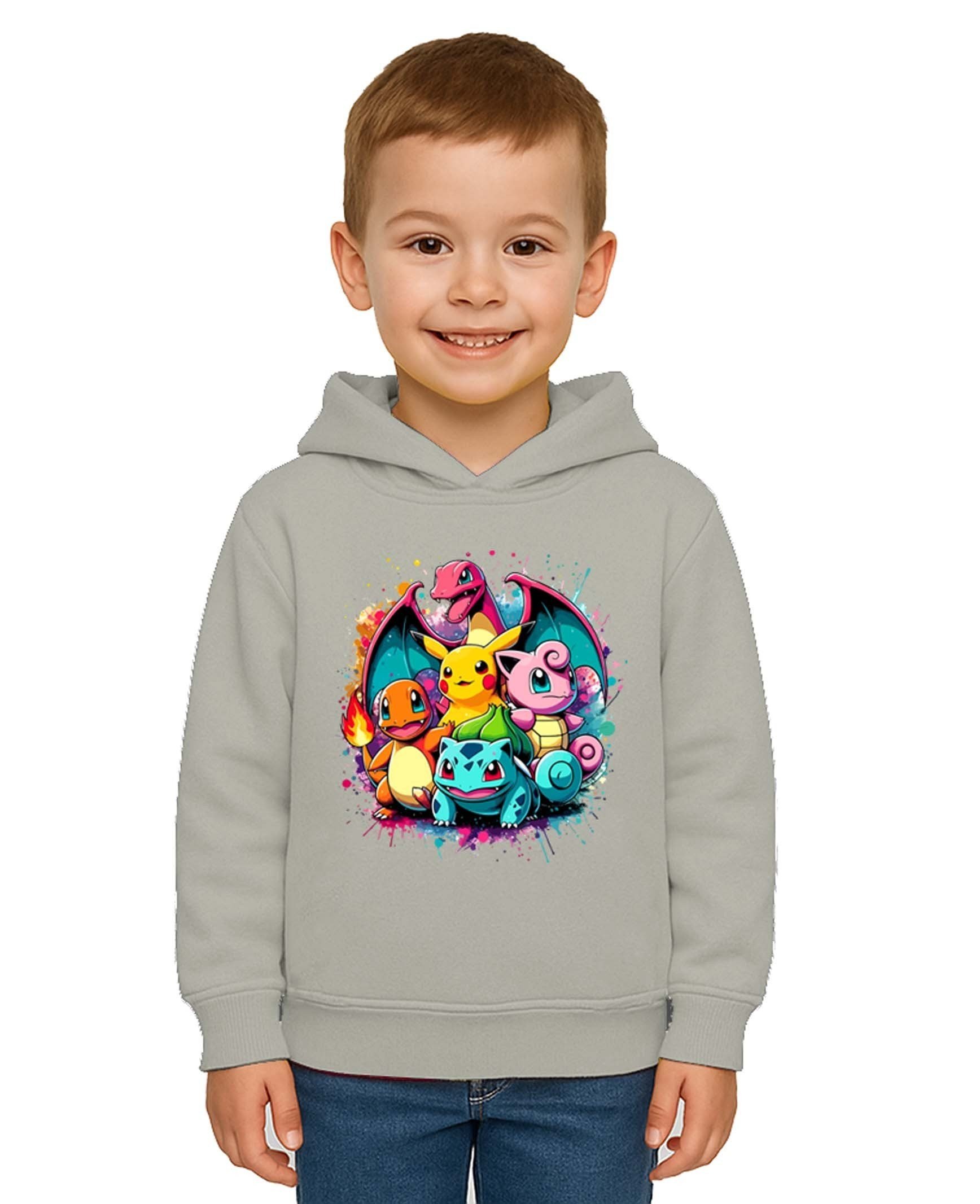 Unisex Pokemon Baskılı Çocuk Swaetshirt 3 İplik Şardonlu