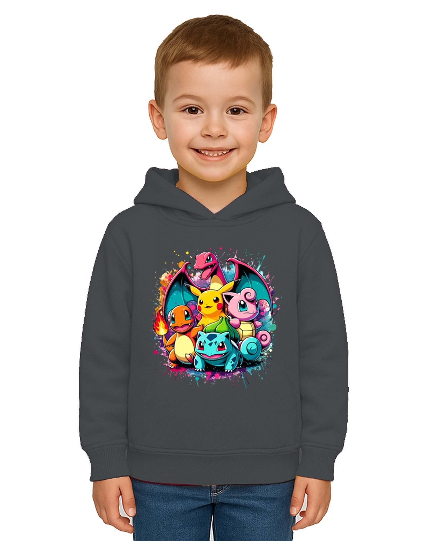 Unisex Pokemon Baskılı Çocuk Swaetshirt 3 İplik Şardonlu