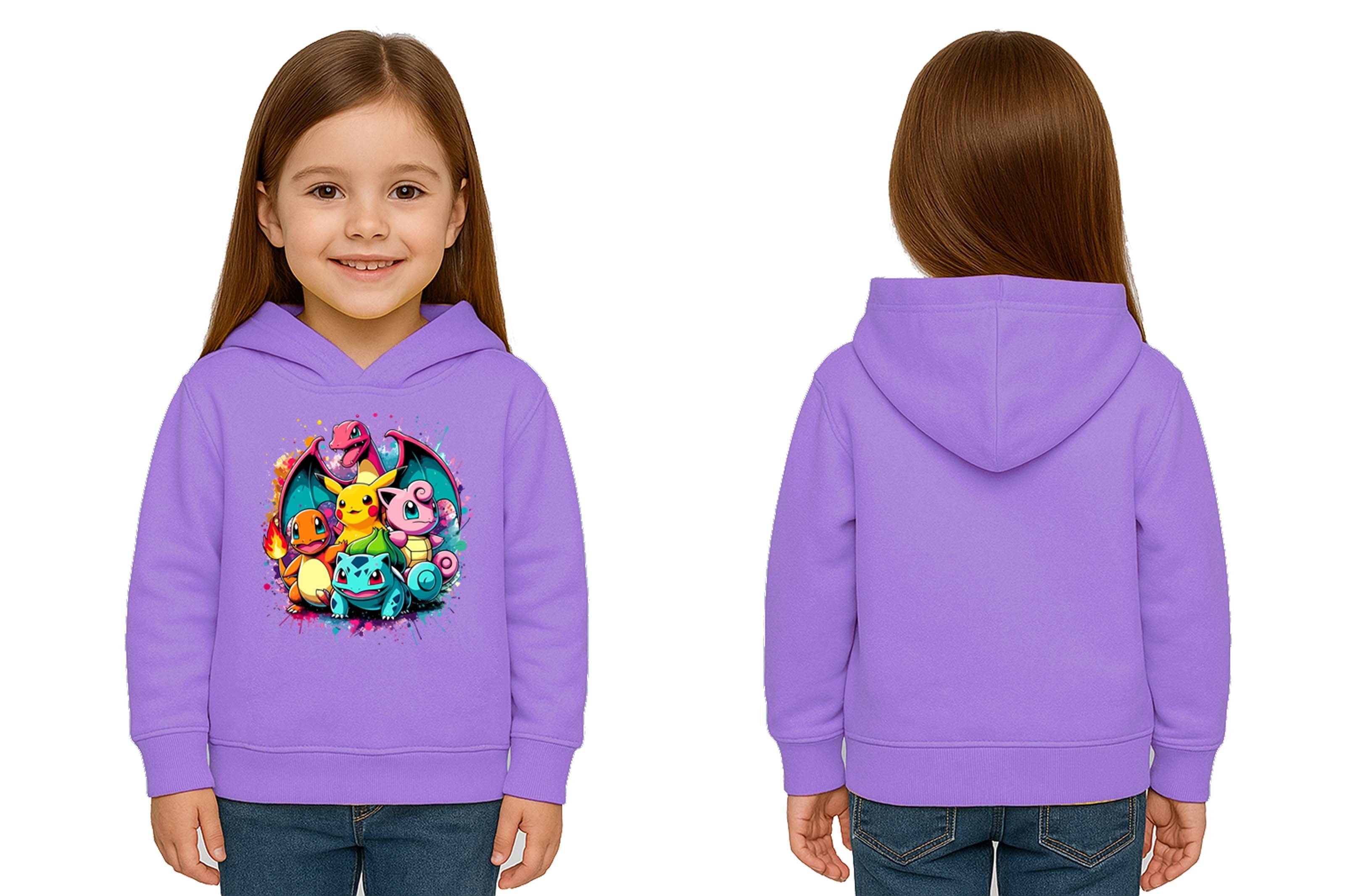 Unisex Pokemon Baskılı Çocuk Swaetshirt 3 İplik Şardonlu