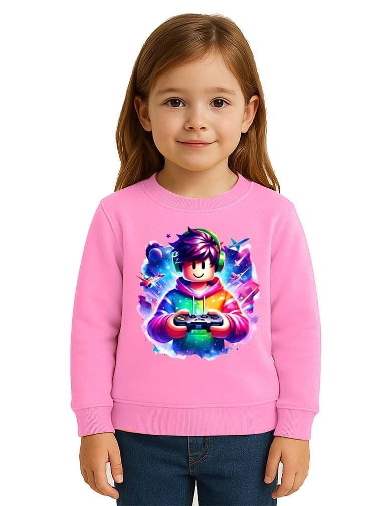 Unisex roblox Baskılı Çocuk Swaetshirt 3 İplik Şardonlu