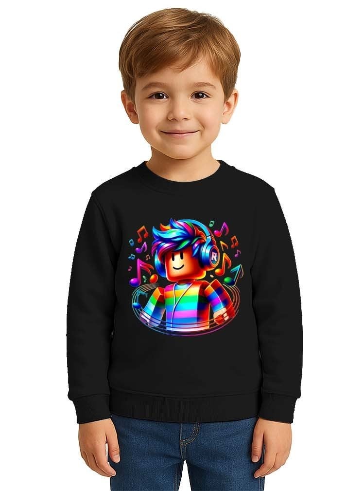 Unisex roblox Baskılı Çocuk Swaetshirt 3 İplik Şardonlu