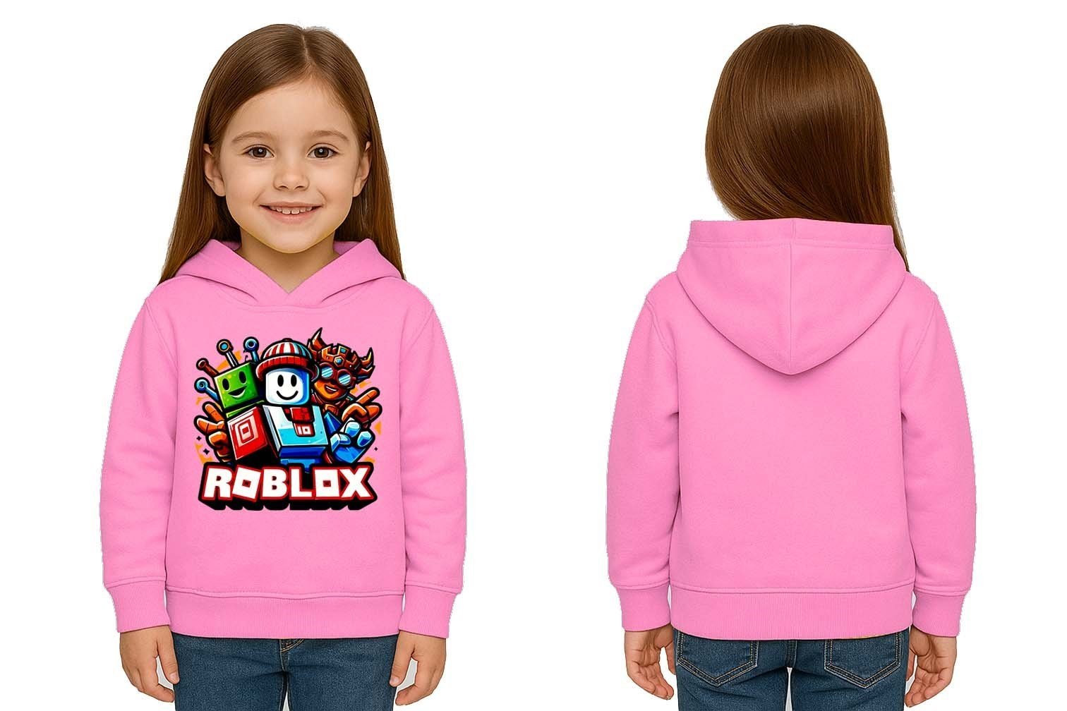 Unisex roblox Baskılı Çocuk Swaetshirt  Baskılı Kapüşonlu 3 İplik Şardonlu