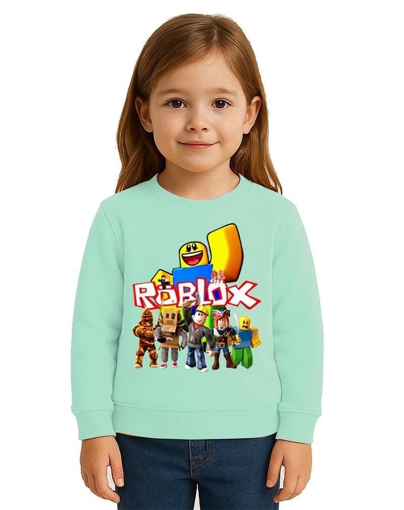 Unisex roblox Baskılı Çocuk Swaetshirt 3 İplik Şardonlu
