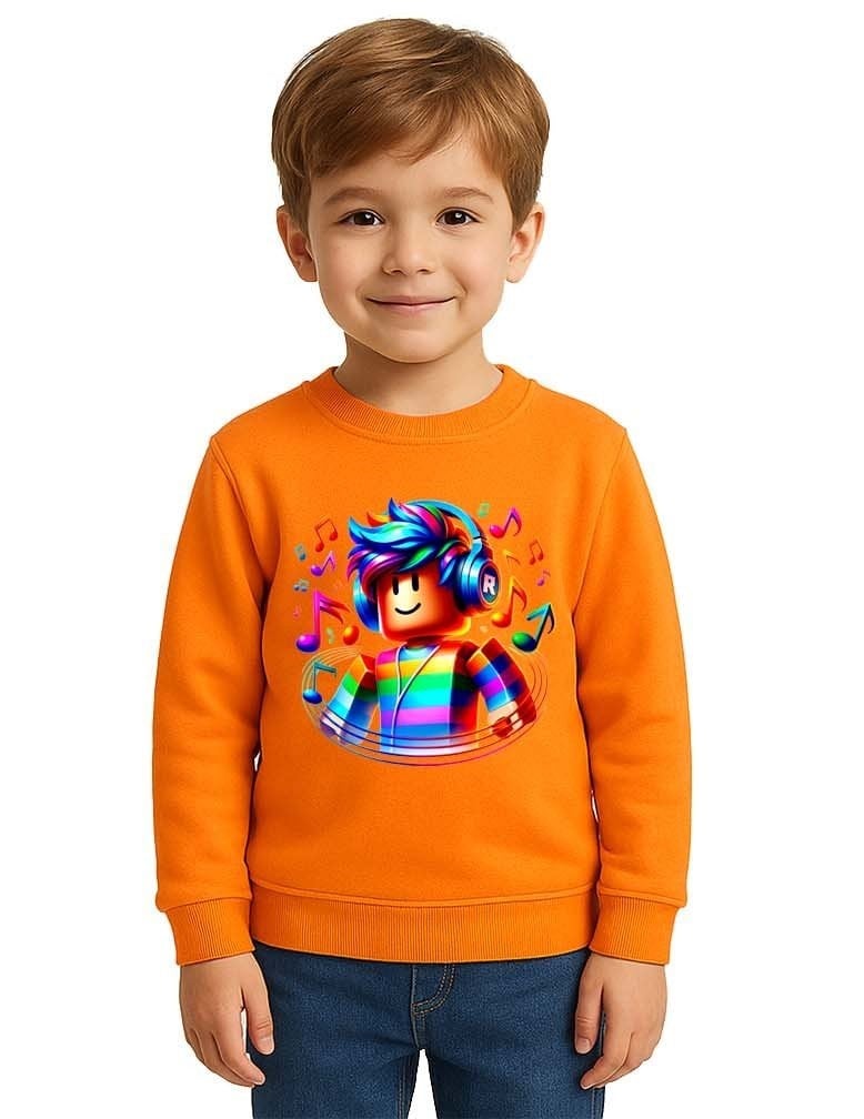 Unisex roblox Baskılı Çocuk Swaetshirt 3 İplik Şardonlu