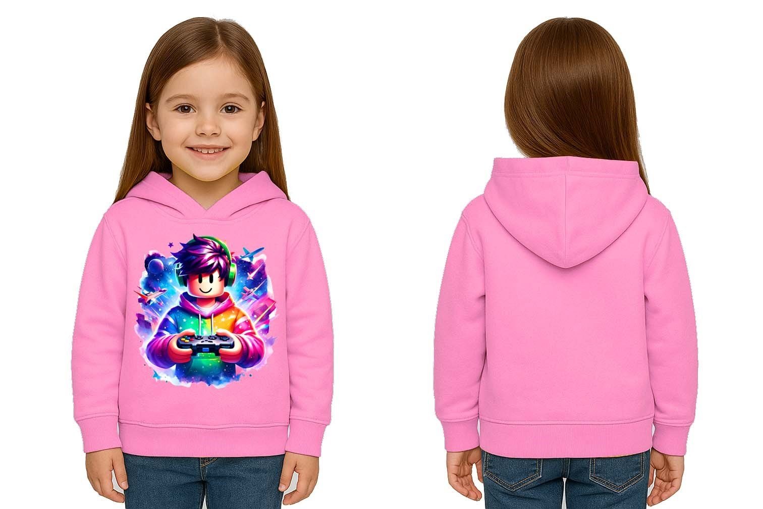 Unisex roblox Baskılı Çocuk Swaetshirt  Baskılı Kapüşonlu 3 İplik Şardonlu