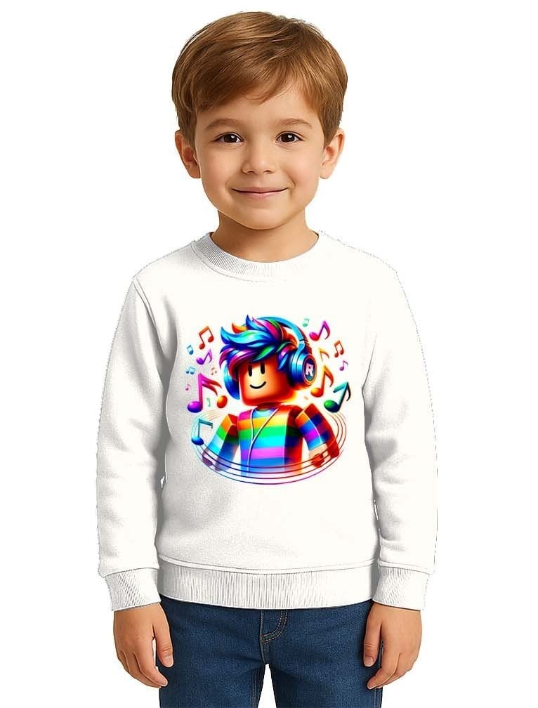 Unisex roblox Baskılı Çocuk Swaetshirt 3 İplik Şardonlu