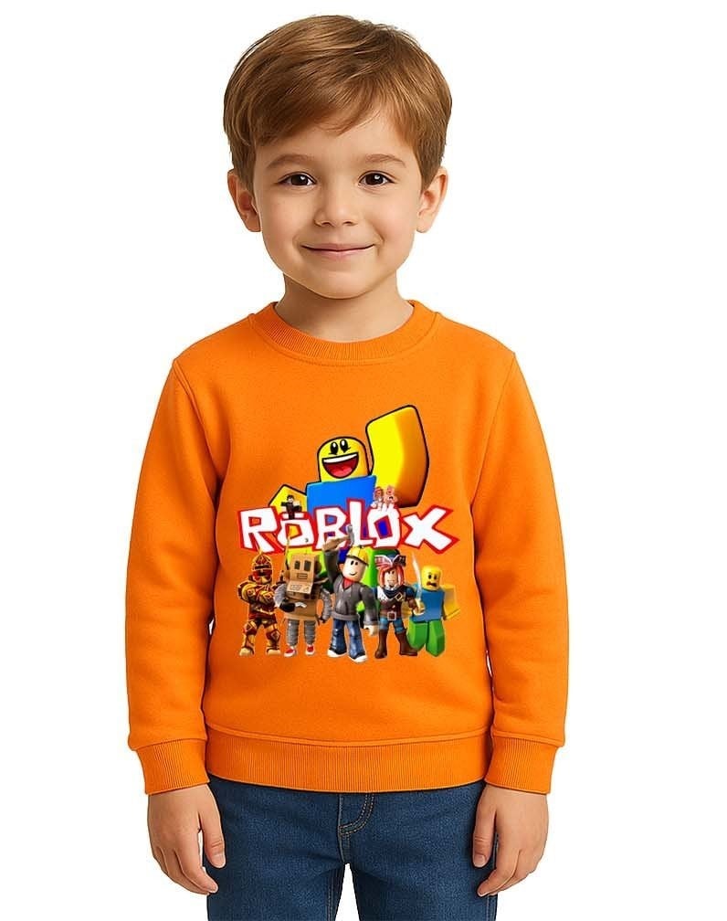 Unisex roblox Baskılı Çocuk Swaetshirt 3 İplik Şardonlu