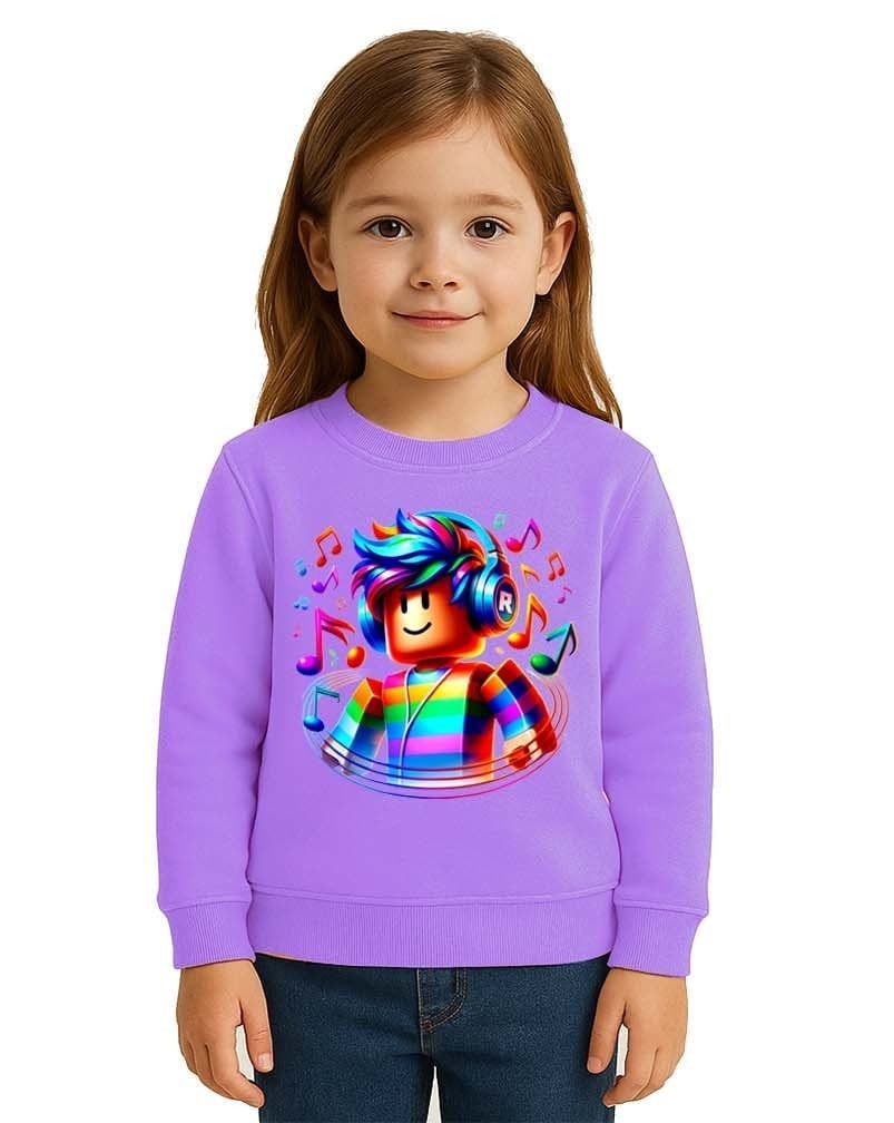 Unisex roblox Baskılı Çocuk Swaetshirt 3 İplik Şardonlu