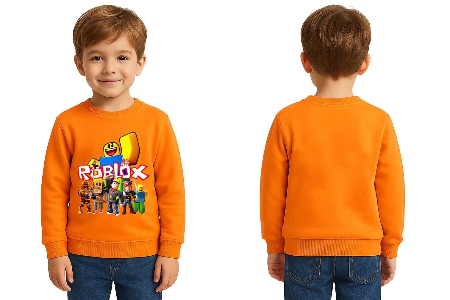 Unisex roblox Baskılı Çocuk Swaetshirt 3 İplik Şardonlu