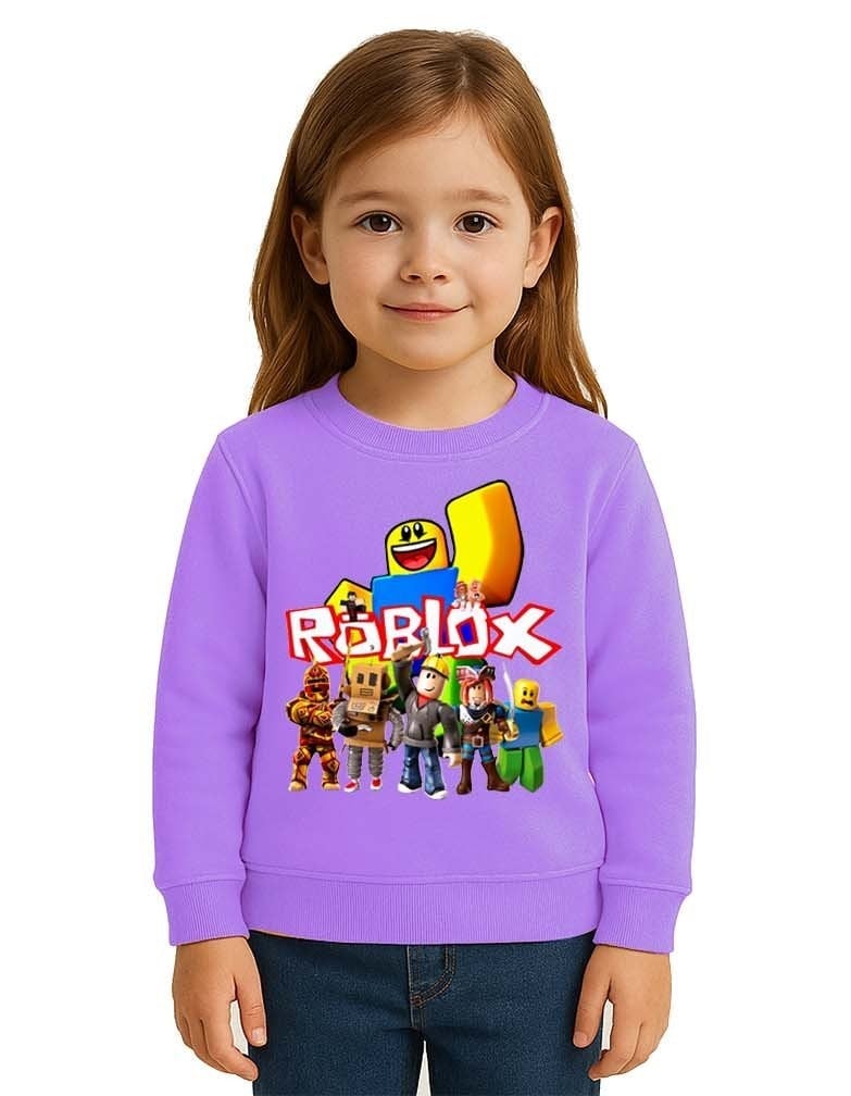 Unisex roblox Baskılı Çocuk Swaetshirt 3 İplik Şardonlu